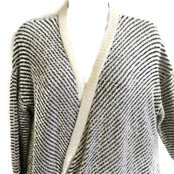 Eileen Fisher Cardigan Waterfall Organic Cotton Drop Shoulder Long Sleeve Ribbed - Picture 5 of 9